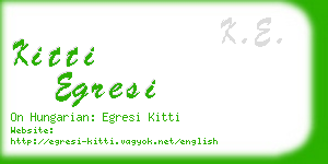 kitti egresi business card